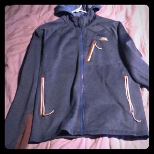 Blue North Face Zipped Hoodie